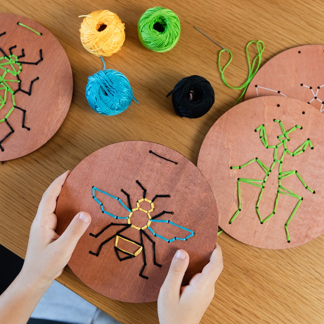 🪵🧵 تطريز على الخشب – حشرات – תמונה 3