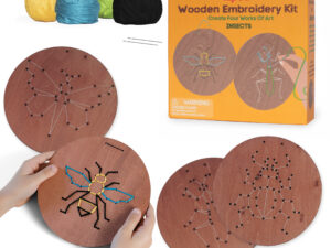 🪵🧵 تطريز على الخشب – حيوانات 🐾